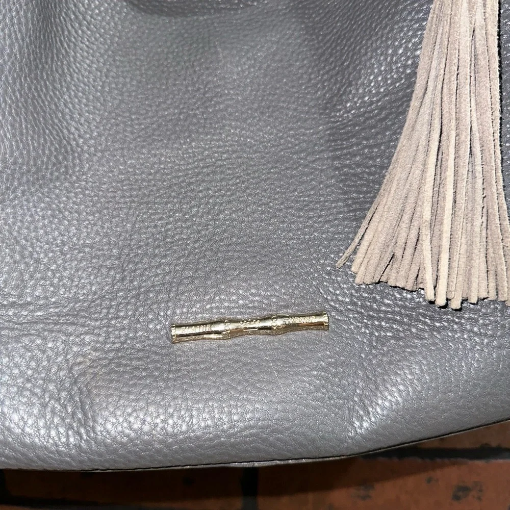 Elaine Turner Blue Leather Y2K Slouch Hobo Shoulder Bag Handbag Purse